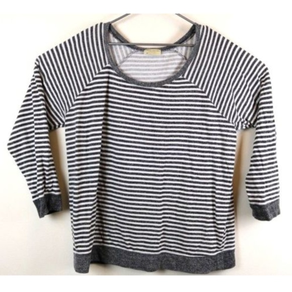 Bobbie Brooks Tops - Bobbie Brooks Gray White Striped Long Sleeve Shirt